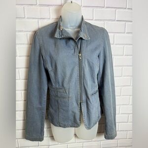 French Connection Light Denim Moto Jacket - Size 4